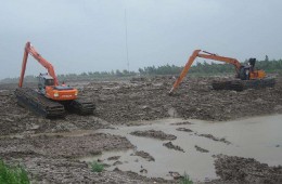 开发区土地湖湿地扩延土工布施工外包