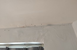 窗戶上方墻體漏水，一面墻，下雨時順著墻流水！